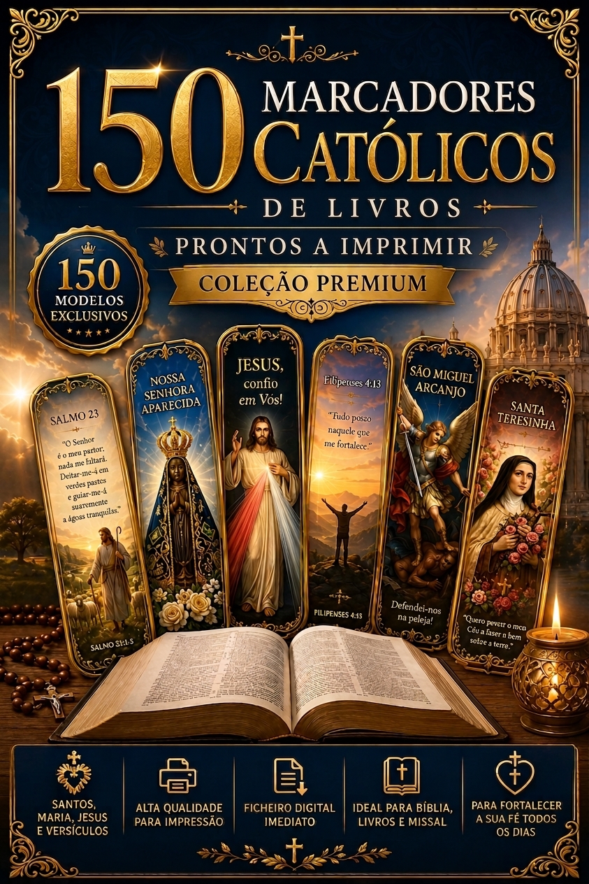 Oferta básica — 150 Marcadores Católicos de Livros